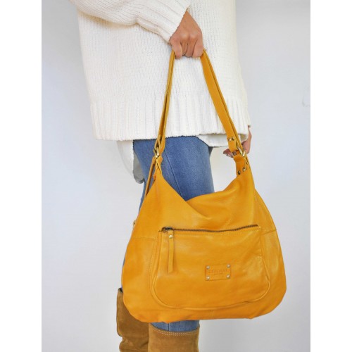 Sac-sac à dos en cuir multi-zip CAITLYN 40x35x10 cm