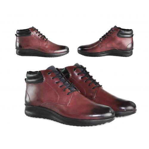 Bottines à lacets en cuir dégradé