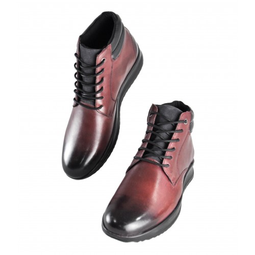 Bottines à lacets en cuir dégradé