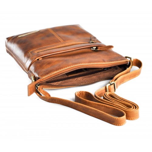 Sac à bandoulière en cuir de style vintage 26x22x4 cm NUEZ