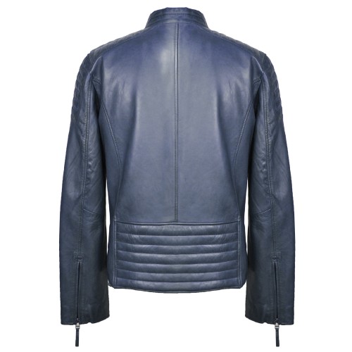 Veste en cuir avec fermetures éclair modèle GEORGE