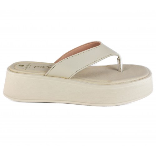 Tongs plateforme en cuir modèle DMR