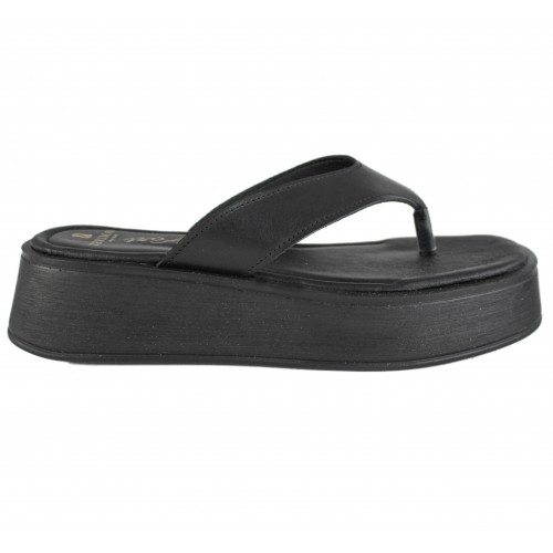 Tongs plateforme en cuir modèle DMR