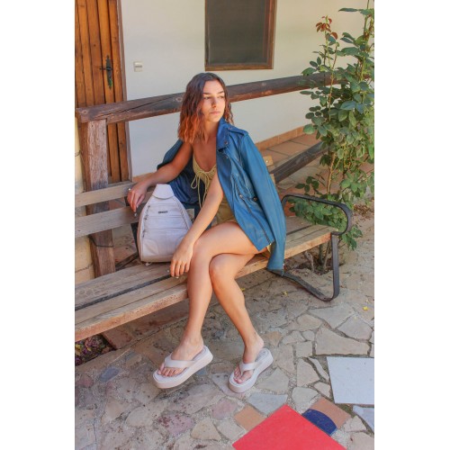 Tongs plateforme en cuir modèle DMR