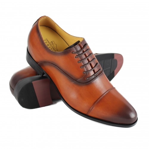 Chaussures en cuir avec élévateurs internes +7 cm CONNOR