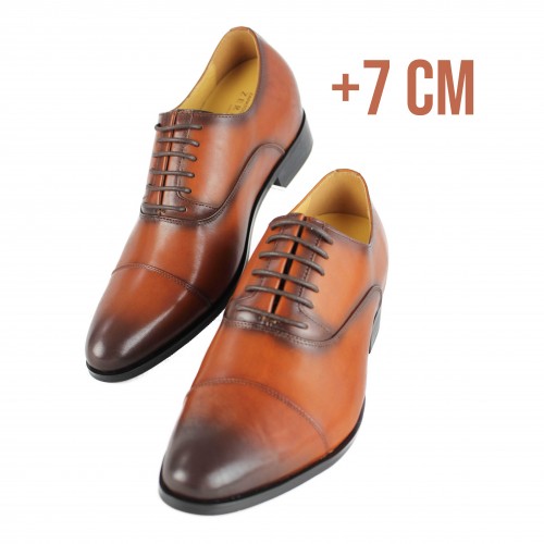 Chaussures en cuir avec élévateurs internes +7 cm CONNOR