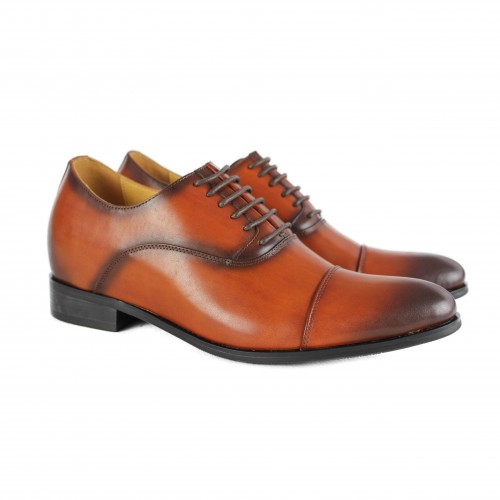 Chaussures en cuir avec élévateurs internes +7 cm CONNOR