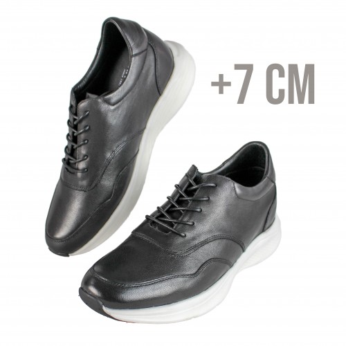 Chaussures en cuir avec élévateurs internes +7 cm OLVIO