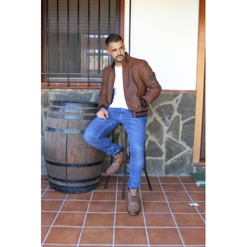 Bottes en cuir combinées avec fermeture zippée