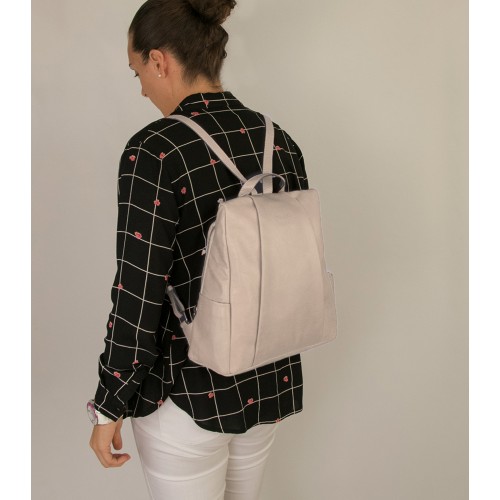 Sac à dos en cuir naturel avec fermeture arrière antivol Zerimar - 15