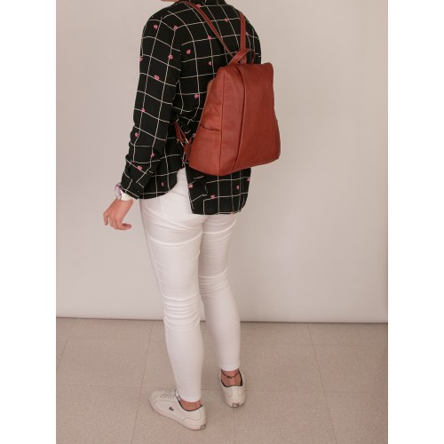 Sac à dos en cuir naturel avec fermeture arrière antivol Zerimar - 15