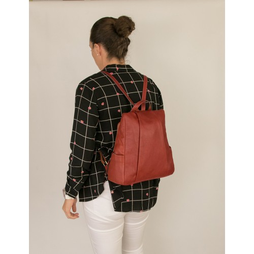 Sac à dos en cuir naturel avec fermeture arrière antivol Zerimar - 15