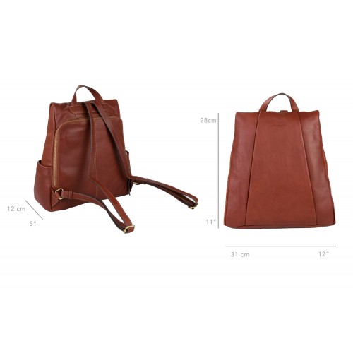 Sac à dos en cuir naturel avec fermeture arrière antivol Zerimar - 15