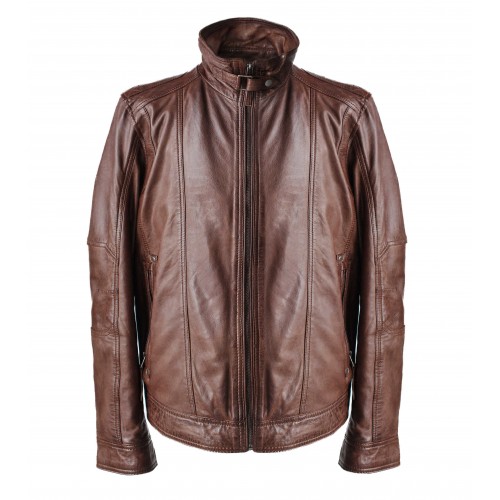 Veste en cuir avec fermeture éclair modèle SOGA