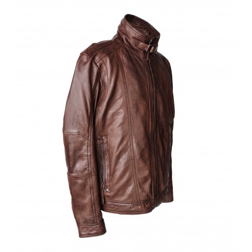 Veste en cuir avec fermeture éclair modèle SOGA