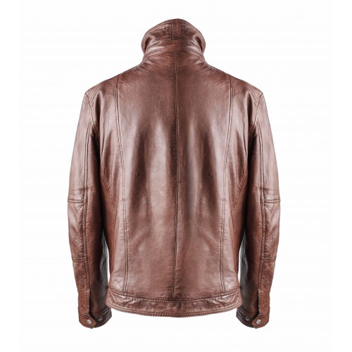 Veste en cuir avec fermeture éclair modèle SOGA