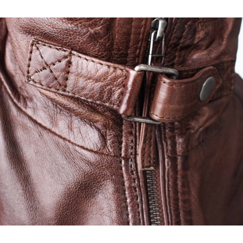 Veste en cuir avec fermeture éclair modèle SOGA