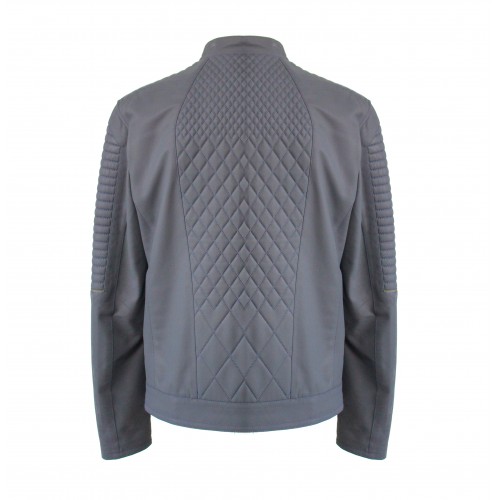 Blouson cuir réversible bicolore BLEU VERT