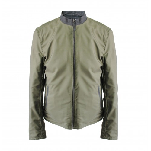 Blouson cuir réversible bicolore BLEU VERT