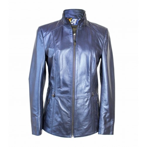 Blouson en cuir avec zip, modèle KINLEY