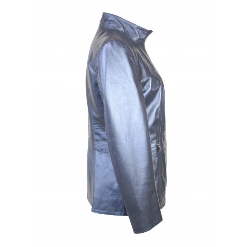 Blouson en cuir avec zip, modèle KINLEY
