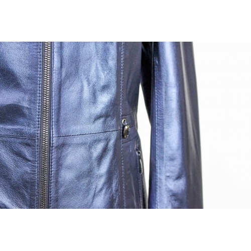 Blouson en cuir avec zip, modèle KINLEY