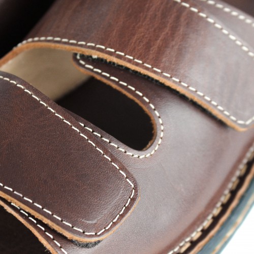 Sandale en cuir ajustable avec velcro modèle JOUSKA