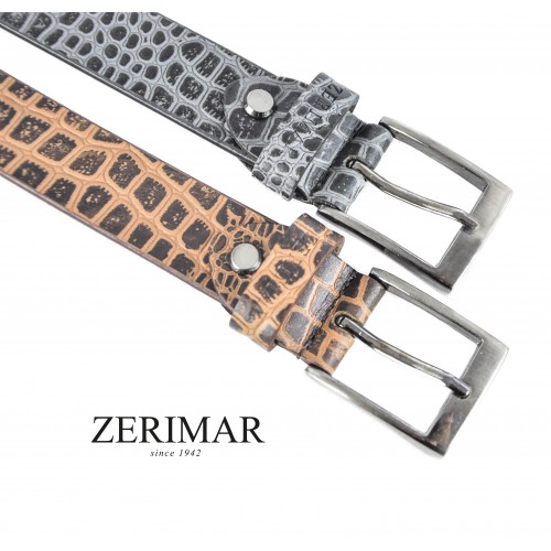 Ceinture en cuir gravé modèle CRYSIS