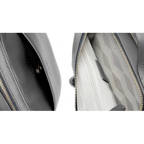 Sac en cuir avec double fermeture éclair 23x9x15 cm
