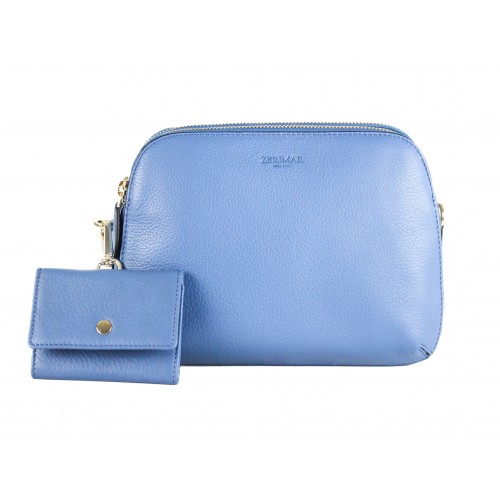 Sac en cuir avec double fermeture éclair 24x9x17 cm