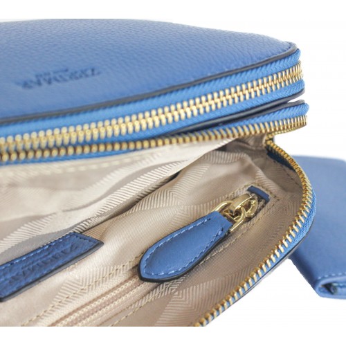 Sac en cuir avec double fermeture éclair 24x9x17 cm