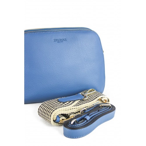 Sac en cuir avec double fermeture éclair 24x9x17 cm