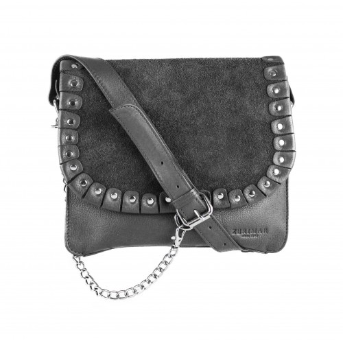 Sac bandoulière en cuir avec clous 24x8x20 cm