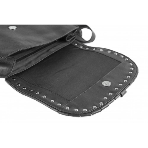 Sac bandoulière en cuir avec clous 24x8x20 cm
