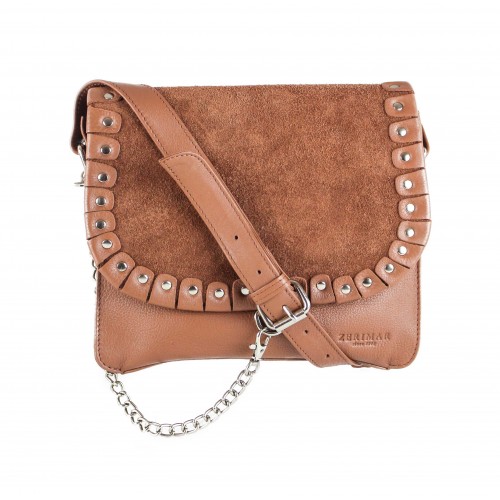 Sac bandoulière en cuir avec clous 24x8x20 cm