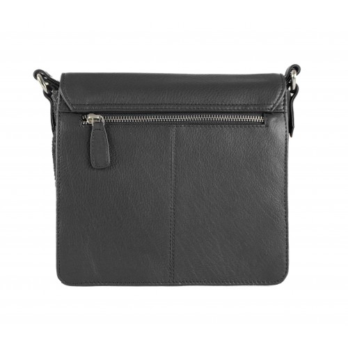 Sac bandoulière en cuir combiné 23x5x21 cm
