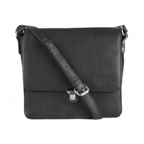 Sac bandoulière en cuir combiné 23x5x21 cm