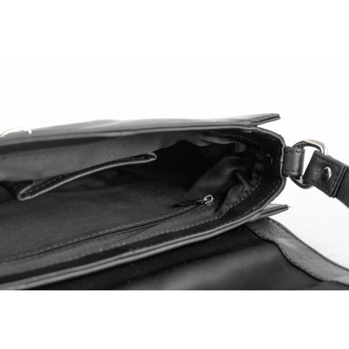 Sac bandoulière en cuir combiné 23x5x21 cm