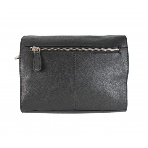 Sac bandoulière en cuir détail chaîne 23x5x17 cm