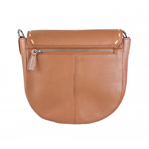 Sac en cuir détail beige avec double poignée 23x6x23 cm