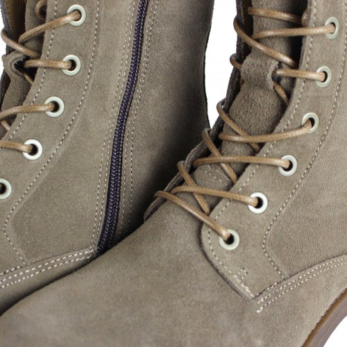 Bottines en cuir style militaire DIER avec fermeture éclair