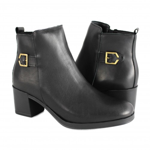 Bottines en cuir à talon et fermeture éclair modèle HIGHES