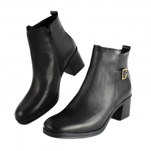 Bottines en cuir à talon et fermeture éclair modèle HIGHES