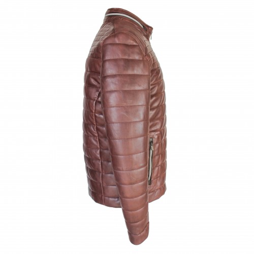 Veste en cuir matelassée BLUEBERRY