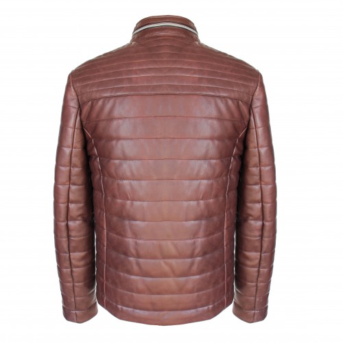 Veste en cuir matelassée BLUEBERRY