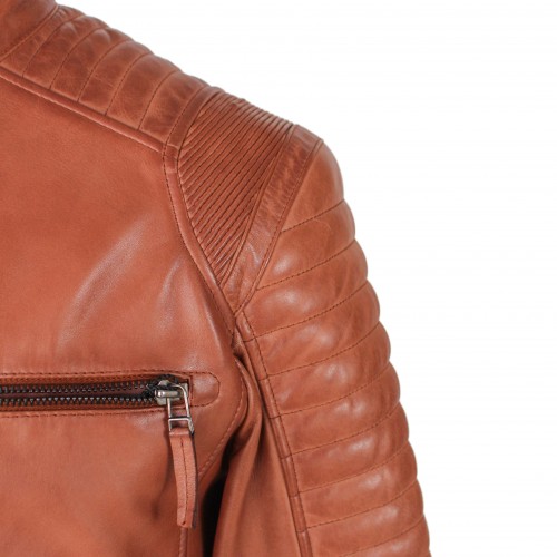 Veste en cuir matelassée PEAK