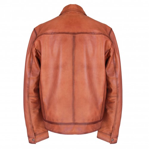 Blouson en cuir col classique modèle SAVE