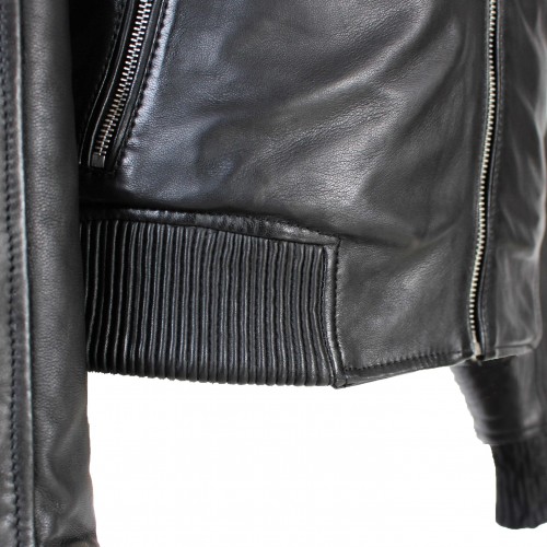 Blouson en cuir style bomber modèle ANTIPO