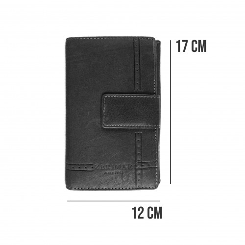 Portefeuille multi-espaces en cuir à pois 17x12 cm