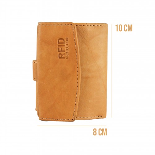 Portefeuille en cuir avec protection RFID pour cartes 10x8x3 cm